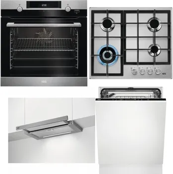 Domácí spotřebič AEG Mastery SteamBake BCK455350M + AEG Mastery StepPower HGB64420SM + AEG DPE5660M + AEG FSK73607Z