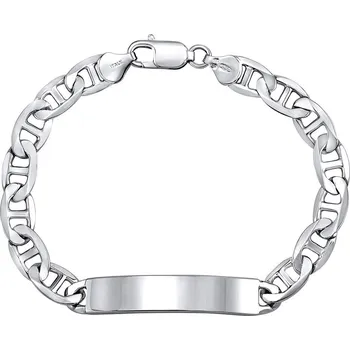 Náramek Stříbrný náramek MARINE ID 9 mm - rhodiovaný 22 cm