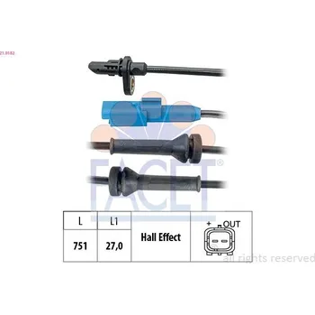 Auto-moto Snímač, počet otáček kol FACET 21.0182