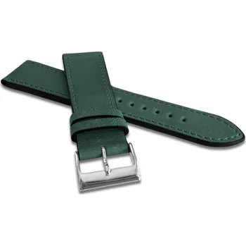 Řemínek na hodinky Zelený prošitý řemínek na hodinky SLIM z luxusní kůže Top Grain - 20