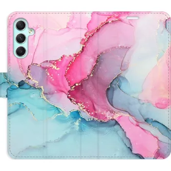 Pouzdro na mobilní telefon Flipové pouzdro iSaprio - PinkBlue Marble - Samsung Galaxy A34 5G