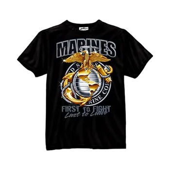 Pánské oblečení Triko USMC MARINES GLOBE ANCHOR ČERNÉ S - Není skladem