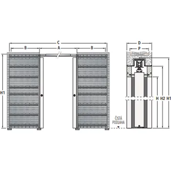 Stavební pouzdro ECLISSE ČR Stavební pouzdro ECLISSE 600+600mm do zdiva dvoukřídlé