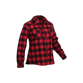 Pánská košile Košile DÁMSKÁ FLANNEL kostkovaná ČERVENÁ XL - Není skladem