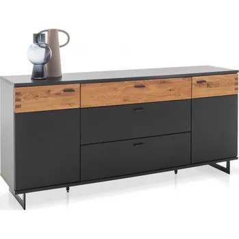 Organizace kuchyně Antracitová komoda kombinace MDF/kov/divoký dub Wolf