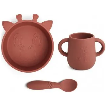 dětská jídelní sada Nuuroo Ebba Silikonový jídelní set - Mahogany