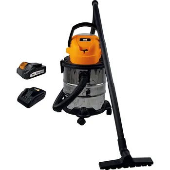 Průmyslový vysavač AKU vysavač na mokré a suché vysávání, 20 V, 2 Ah, sací výkon 8 kPa, 20 l nerezová nádoba FHAEP20V20 FEIDER - VÝPRODEJ (FEIDER)