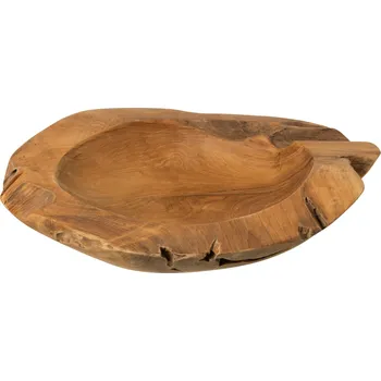 Servírovací mísa v přírodním tvaru z teakového dřeva Igor - 43*43*8 cm