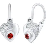 Stříbrné dětské náušnice srdce se Swarovski® Zirconia