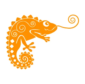 Samolepící dekorace SAMOLEPKA Chameleon 004 pravá (06 - oranžová) NA AUTO, NÁLEPKA, FÓLIE, POLEP, TUNING, VLASTNÍ TEXT, TISK, AUTOSAMOLEPKY.cz, POLEPY, OBRÁZEK, LOGO, SAMOLEPKY