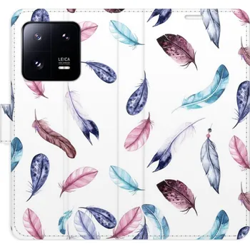 Pouzdro na mobilní telefon Flipové pouzdro iSaprio - Colorful Feathers - Xiaomi 13 Pro