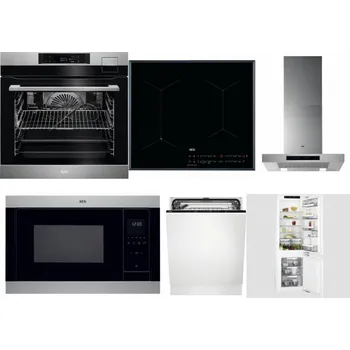 Set domácích spotřebičů AEG BSK792380M + AEG Mastery SenseFry IAE64431FB + AEG Mastery DBB5660HM + AEG Mastery MSB2547D-M + AEG FSK73607Z + AEG Mastery FlexiShelf SCE818D3LC