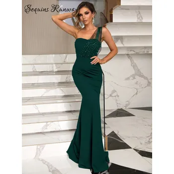 Dámské šaty Dámské šaty na ples levně Sequins SF746 Barva: Zelená, Velikost: S