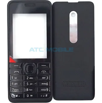 Náhradní kryt pro mobilní telefon Přední, zadní kryt a klávesnice Nokia 301 černý (OEM) a zpět 18 Kč s ATC Clubem