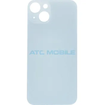 Telefonní příslušenství iPhone 14 zadní kryt (sklo) modrý s logem (OEM) - Big Hole a zpět 14 Kč s ATC Clubem