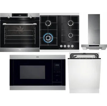 Set domácích spotřebičů AEG Mastery SteamBake BCK455350M + AEG Mastery SpeedBurner HKB64420NB + AEG Mastery DBB5660HM + AEG Mastery MSB2547D-M + AEG FSK73607Z