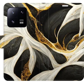 Pouzdro na mobilní telefon Flipové pouzdro iSaprio - BlackGold Marble - Xiaomi 13 Pro