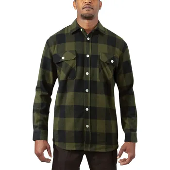 Košile dřevorubecká FLANNEL kostkovaná OLIVE DRAB 3XL - Není skladem