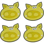 Podtácek sada 4 ks prasátko žluté 10x10 cm - 4ks