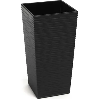 Květináč Plastový květináč Finezia vroubek 190x190 mm, černý (119457 007 LA588 FINEZJA černá dluto 190x190 obal)