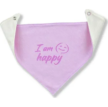 BABY´S WEAR Bavlněný slintáček pro miminka - Happy, růžový