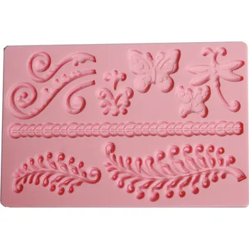 Forma na pečení Pentart Silikonová forma listy, vážky a motýli