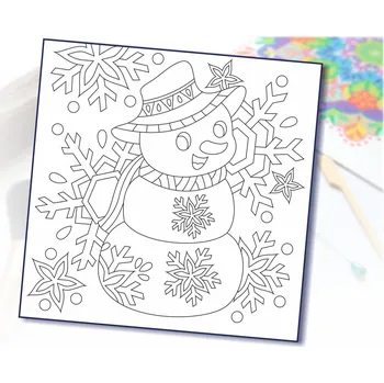 Radost v písku Šablona na pískování sněhulák s vločkami Varianta: 490 x 490 mm