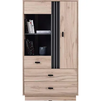 Komoda ALLMO | vitrína AL04 | 80 cm | dub estana/antracit