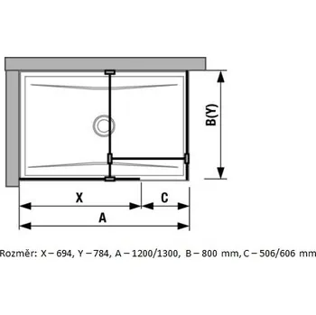 Sprchové dveře Jika Pure - Walk In, 680x900 mm, s úpravou Jika Perla Glass H2684270026681