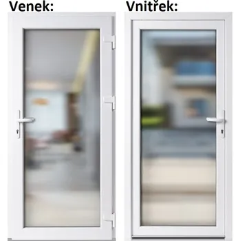 Vchodové dveře Levné vchodové dveře plastové Soft WDS 3/3 sklo Krizet bílé 98x198 cm, pravé, otevírání VEN