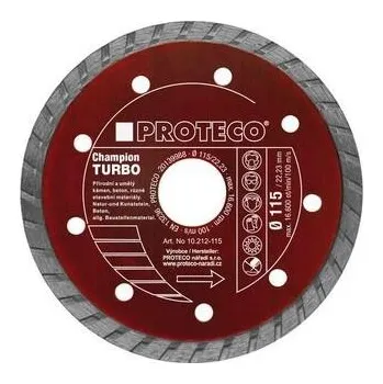 Řezný kotouč PROTECO kotouč dia 115 mm celistvý segment TURBO CHAMPION kámen,bet.,ker.