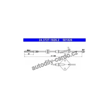 Brzdová hadice Lanko ruční brzdy ATE 24.3727-1826 (AT 581826)