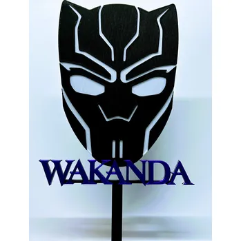 Dortová svíčka Zápich - styl Black Panther Wakanda
