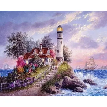 Diamantové malování Amparo Miranda® Diamantový obrázek Maják u domu
