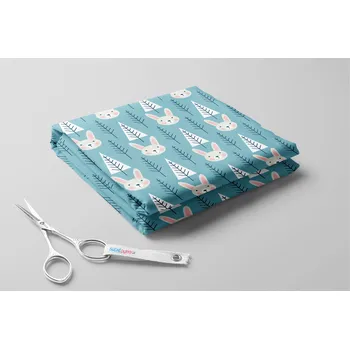 Fleece antipiling, Zajíčci Barva: Mentolová