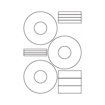 Speciální papír Samolepicí bílé etikety CD - 3 ks, A4 (100 ks)