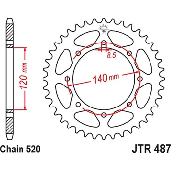 Řetězová sada pro motocykl JT rozeta 491 43 KAWASAKI KLR 650C 95-03 (49143JTZBK) (řetěz 520) barva černá (JT rozeta 491 43 KAWASAKI KLR 650C 95-03 (49143JTZBK) (řetěz 520) barva černá)