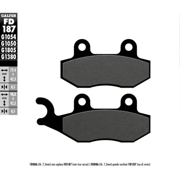 Brzdová destička GALFER brzdové destičky KH228 polokovové SCOOTER (GALFER brzdové destičky KH228 polokovové SCOOTER)
