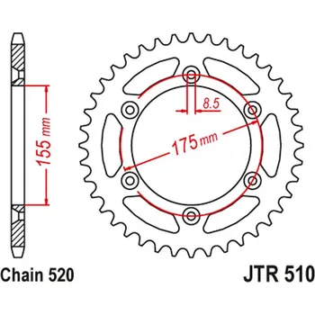 Auto-moto JT rozeta 1503 46 HUSQVARNA 125/250 WRK 88-89, CAGIVA 125/250 WMX 85-88 (150346JT) (řetěz520) (JT rozeta 1503 46 HUSQVARNA 125/250 WRK 88-89, CAGIVA 125/250 WMX 85-88 (150346JT) (řetěz520))
