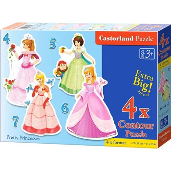 Puzzle Puzzle Castorland Krásné princezny, 4 + 5 + 6 + 7 dílky