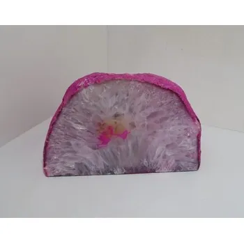 Přírodní kámen Svícen na svíčku - Achát růžový širší