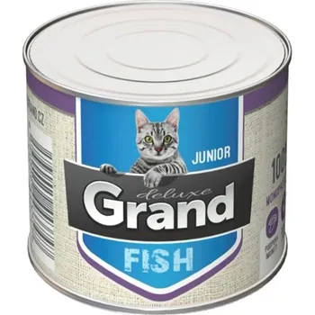 Krmivo pro kočku Konzerva GRAND Deluxe Cat Junior 100% Rybí 180g (DOPRODEJ)