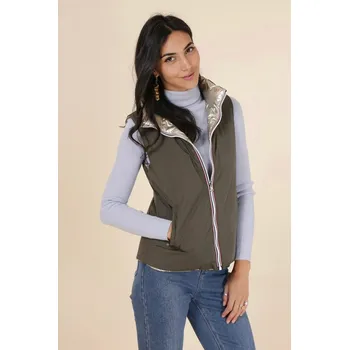 Dámský kabát Vesta oboustranná Laura Jo 21034 barva: zelená-khaki, velikost: S