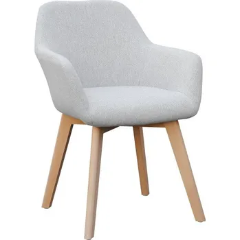 Křeslo Designové křeslo, světlešedá/ buk, CLORIN NEW