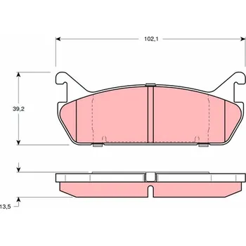 Brzdová destička Sada brzdových destiček, kotoučová brzda TRW GDB887