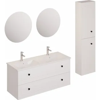 Nábytek Koupelnová sestava s umyvadlem včetně umyvadlové baterie, vtoku a sifonu Naturel Forli bílá KSETFORLI6