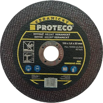Řezný kotouč PROTECO kotouč řezný keramický 115 x 1,2 x 22 mm na kov a na nerezovou ocel