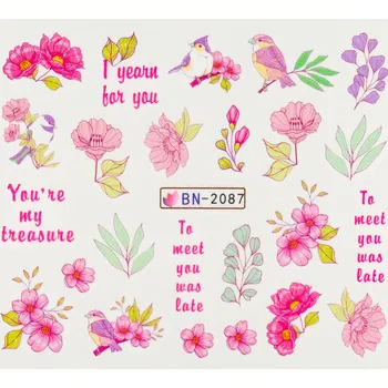 Lak na nehty BIO NAILS Vodolepka BN-2087 květy a ptáčci