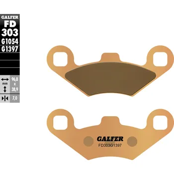 Brzdová destička GALFER brzdové destičky KH159 sintrované barva zlatá ATV POLARIS (GALFER brzdové destičky KH159 sintrované barva zlatá ATV POLARIS)