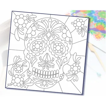 Radost v písku Šablona na pískování lebka 3 Varianta: 420 x 420 mm